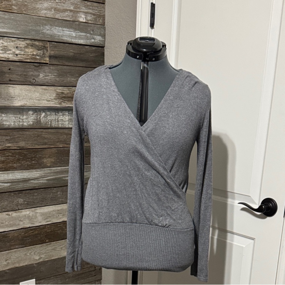 Mossimo Supply Co. Gray Wrap Blouse